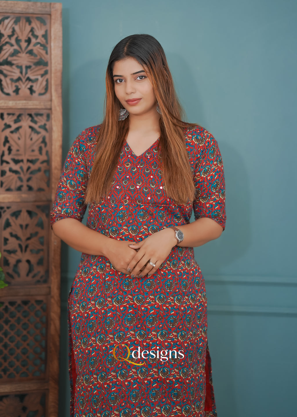 Cotton Kurti Set - Q1022