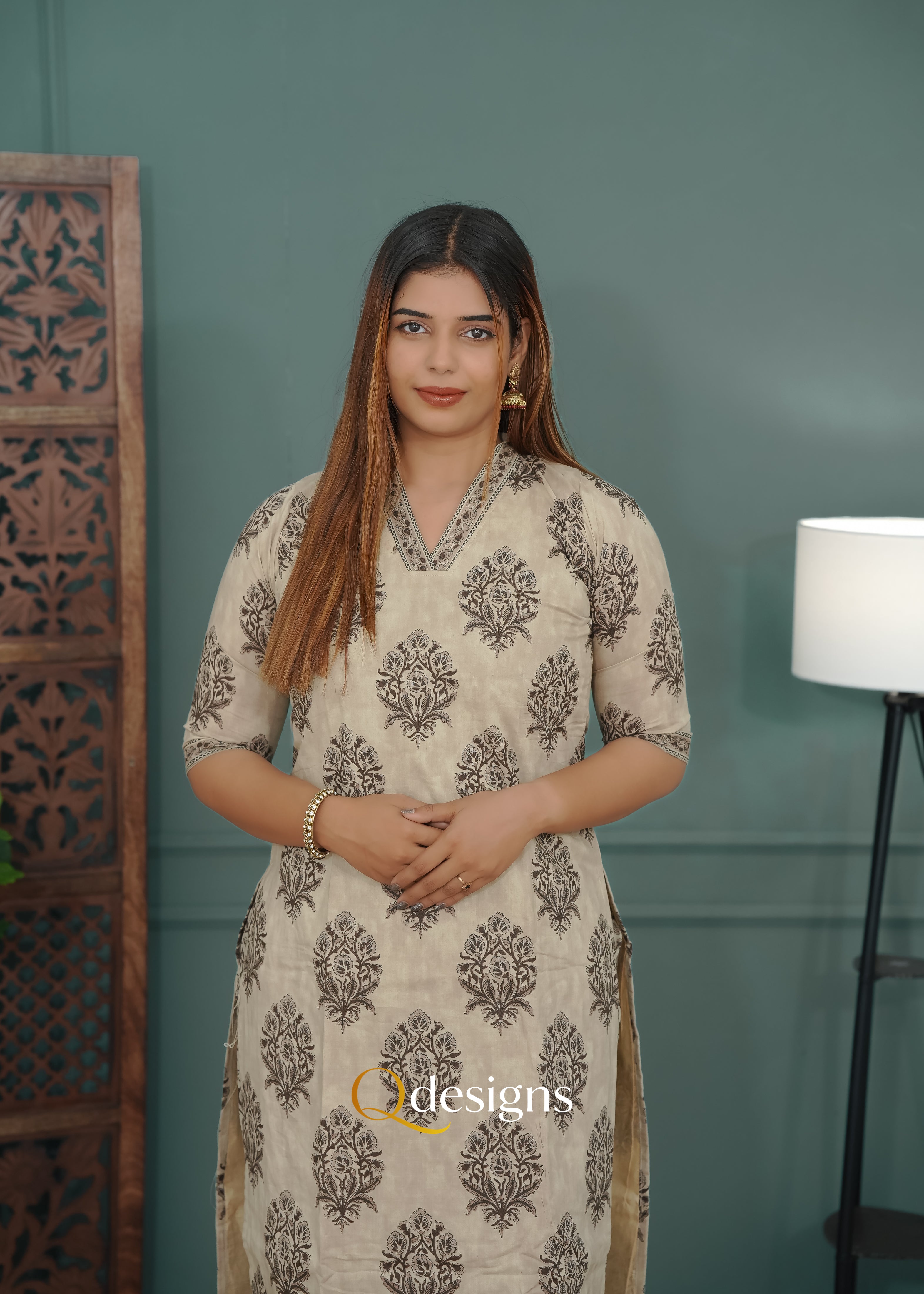 Cotton Kurti Set - Q1030