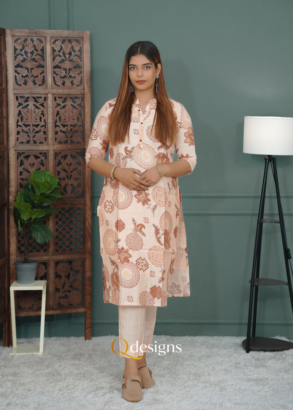 Cotton Kurti Set - Q1033