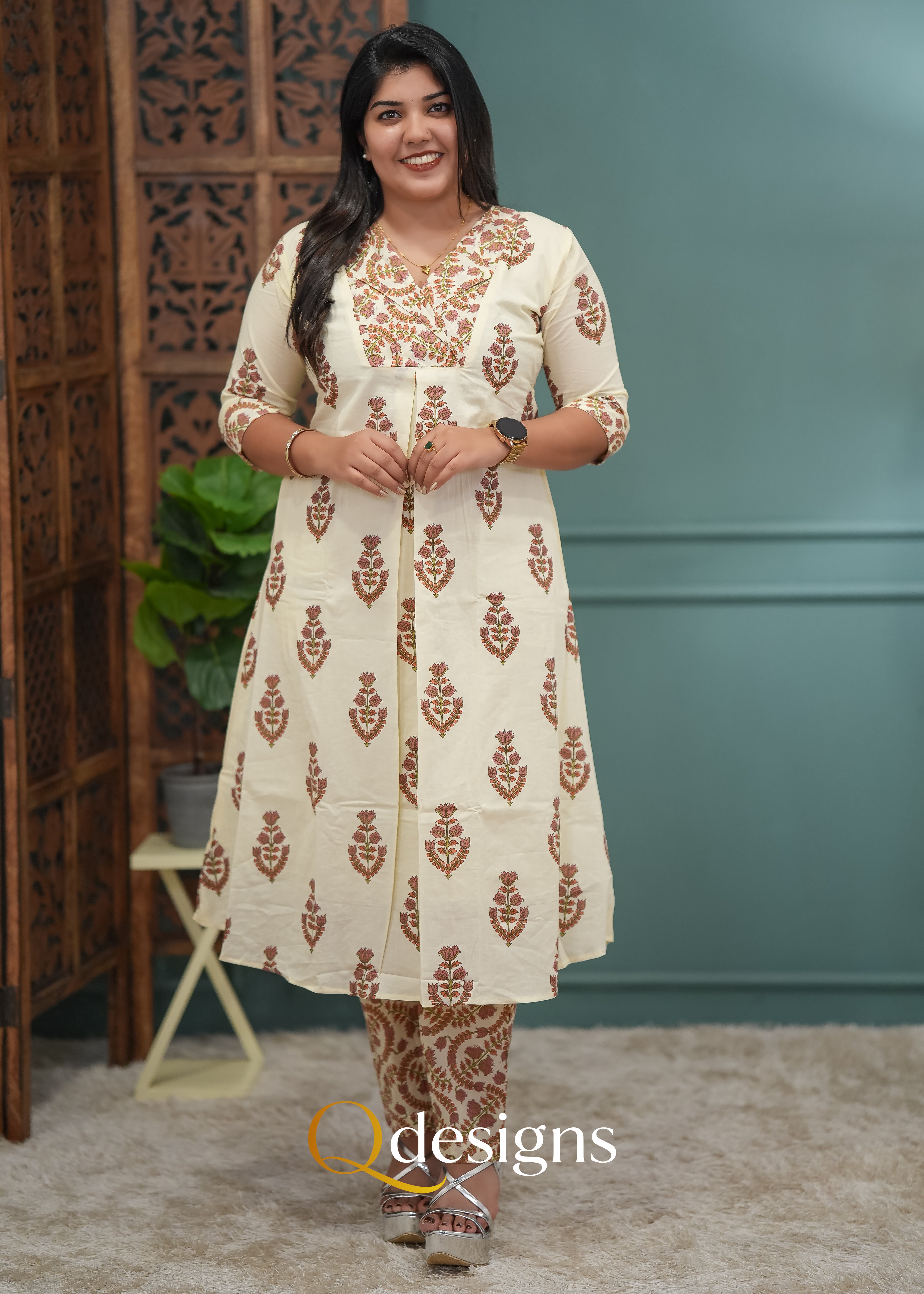 Cotton Kurti Set - Q1018